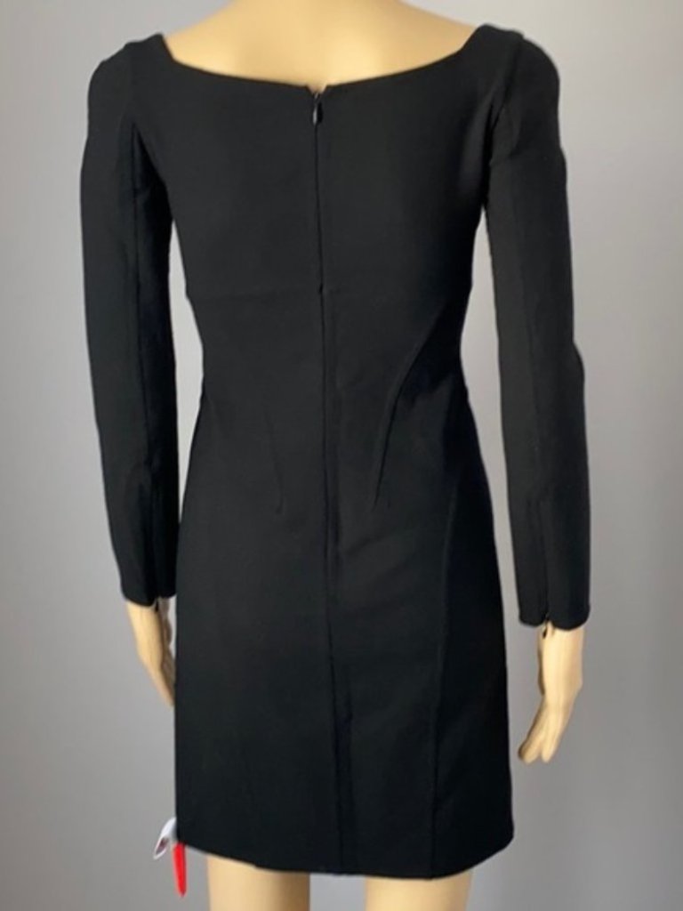 New Dsquared Wool Blend Square Neck Fitted Long Sleeve Structured Mini Dress — image 2 of 6